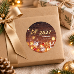 Vánoční samolepka 401 – PF 2027 – Na dárku