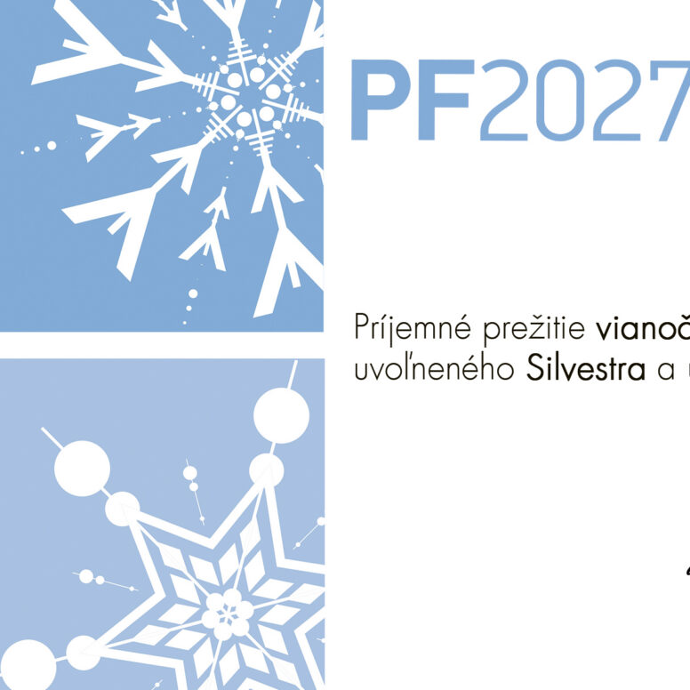 Novoročenka 151 – Vločky Novoročenka so štyrmi modrými štvorcami a snehovými vločkami, vlastným menom a logom.