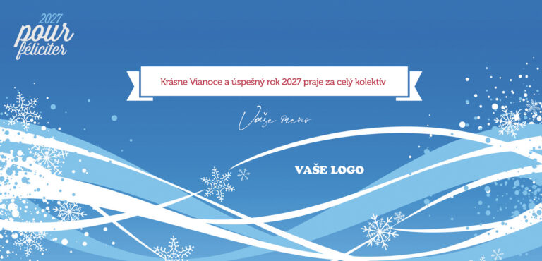 Novoročenka 220 – Ľadové vlny Novoročenka „Ľadové vlny“ s vlastným textom a logom.