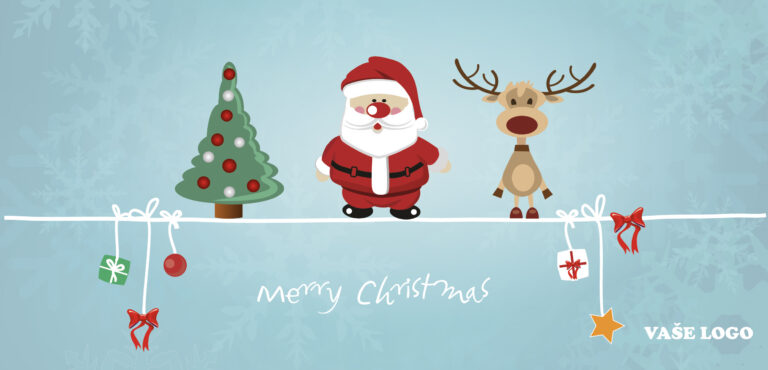 Novoročenka 257 – Santa a sob Novoročenka „Santa a sob“ s vlastným textom a logom.